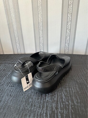 38 Beden Nine West siyah sandalet 38 numara Hakiki deri