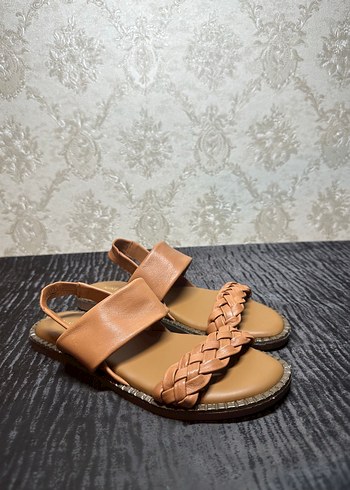 nine West taba 36 numara hakiki deri sandalet