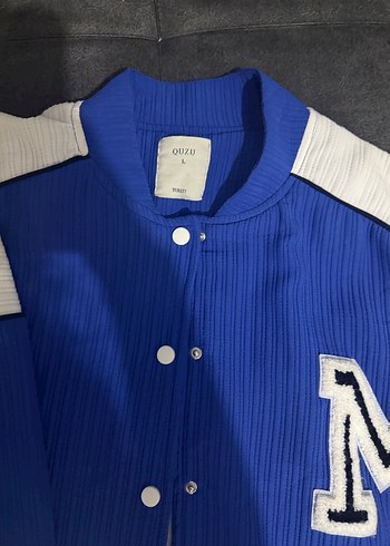 M Baskılı Mavi Kadın Spor Ceket - Görsel 2