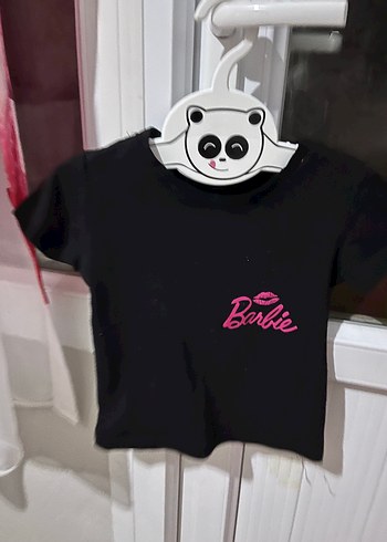 Kız Çocuk Siyah Barbie Baskılı Tişört
