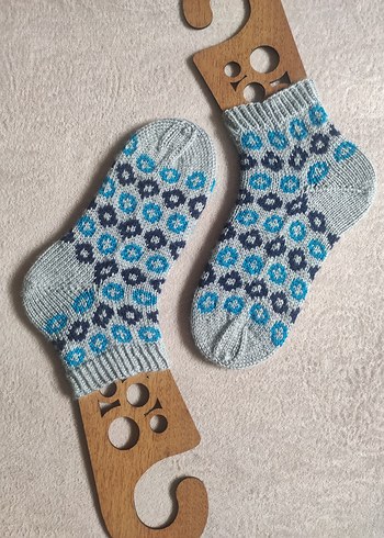 Gri Mavi Kadın Çorap - Görsel 2