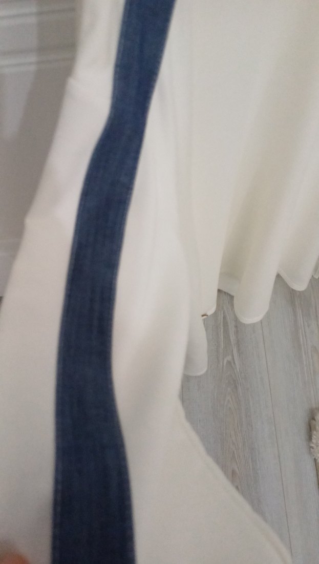 Düğmeli Beyaz Denim Kadın Sweatshirt - Görsel 5