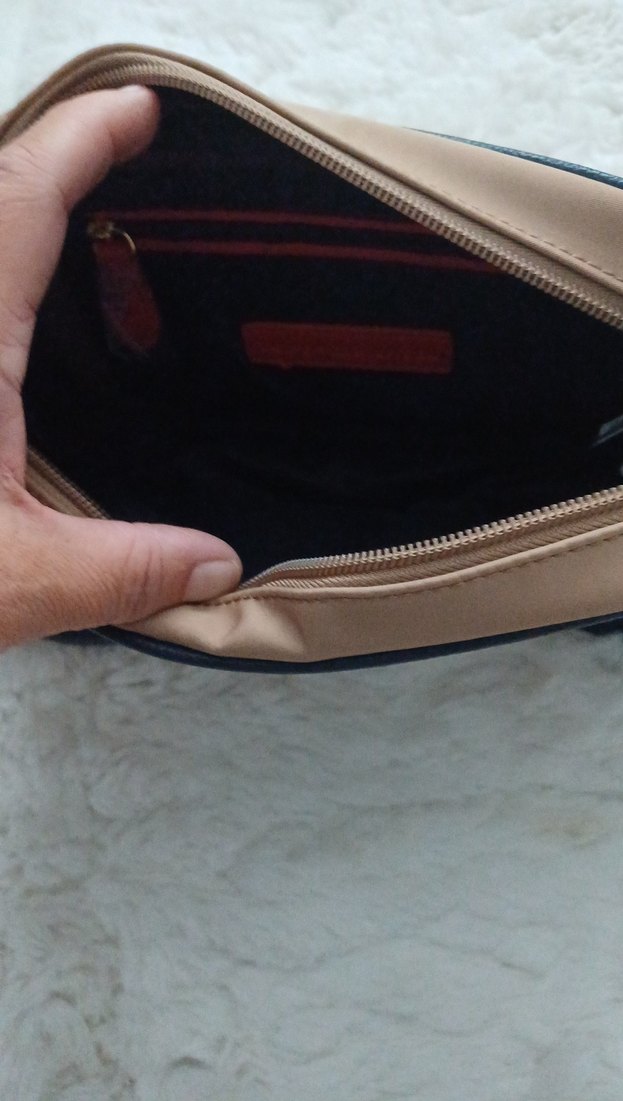 Tommy Hilfiger Bej Deri Bel Çantası - Görsel 2