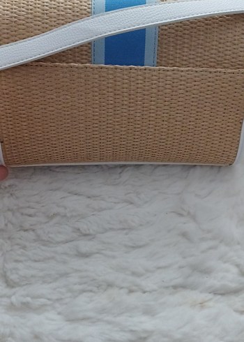 Bej Kadın Kemerli Clutch Çanta - Görsel 2