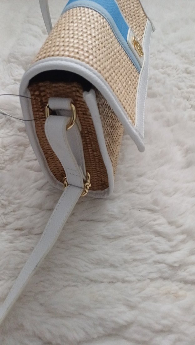 Bej Kadın Kemerli Clutch Çanta - Görsel 5