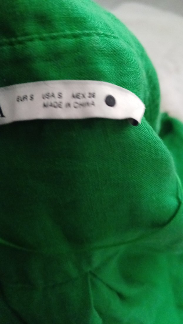 Düğmeli Yeşil Keten Kadın Gömlek - Görsel 2