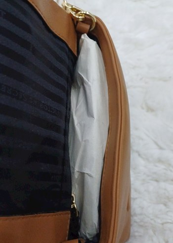 kahve Deri Zincir Detaylı Kadın Çanta - Görsel 4