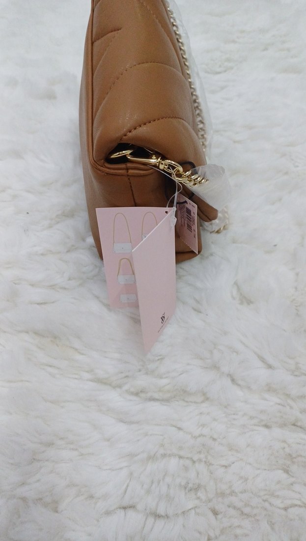 kahve Deri Zincir Detaylı Kadın Çanta - Görsel 2