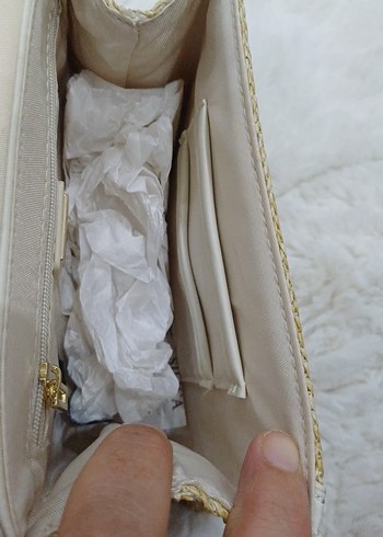 Beyaz Zincir Detaylı Kadın Çanta - Görsel 5