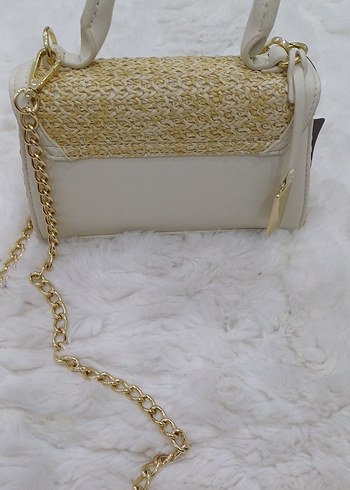 Beyaz Zincir Detaylı Kadın Çanta - Görsel 2