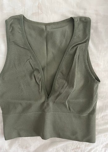 Kadın V Yaka Pilili Kolsuz Kumaş body