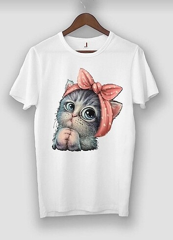 Sevimli kedi Baskılı T-shirt