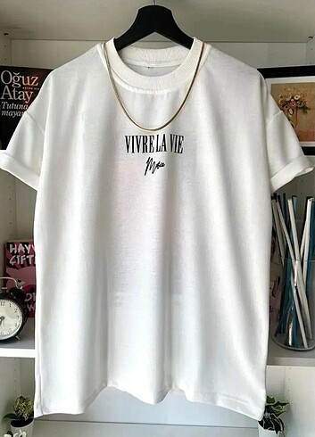 Diğer Vivre La Vie Beyaz Baskılı Kadın T-shirt