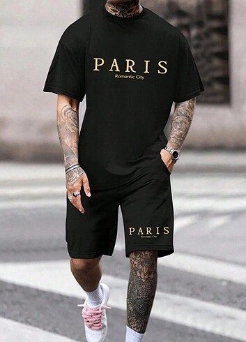 Paris Romantic Baskılı Alt Üst Takım Unisex