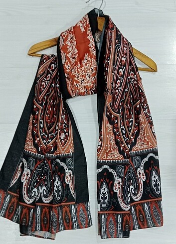 Kiremit rengi soft kilim desen şal 