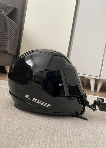 Ls2 parlak siyah kask - Görsel 2