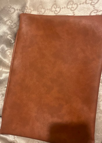 Kahverengi Deri Kadın Clutch Çanta