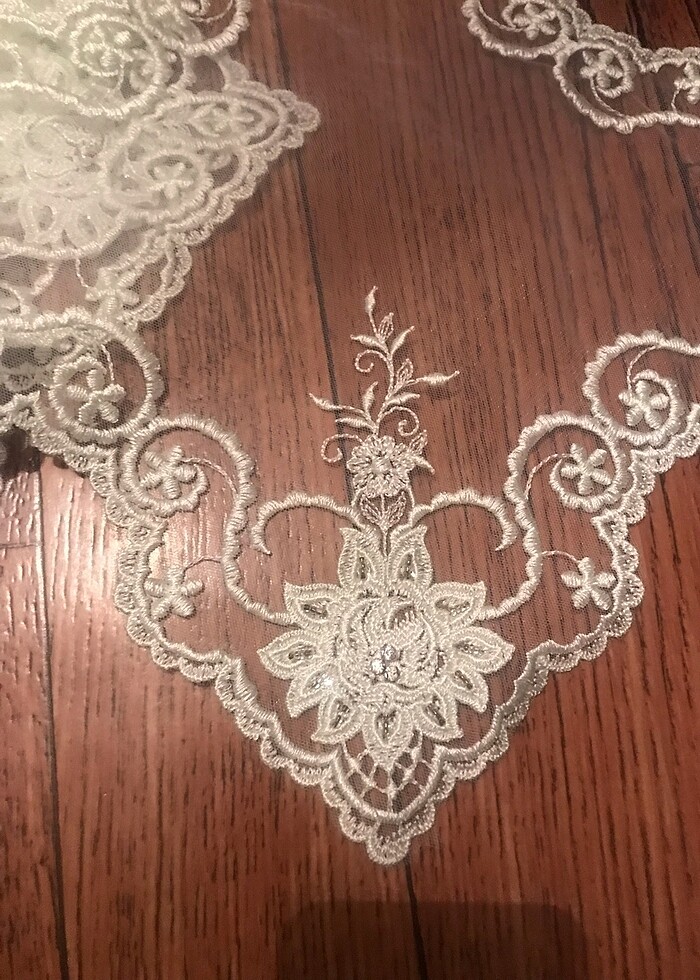Taşlı işli tül peçete - Görsel 2