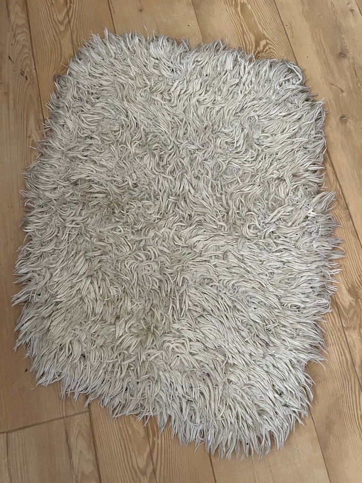 Gri Bohem Tarzı Uzun Tüylü Halı - Görsel 3