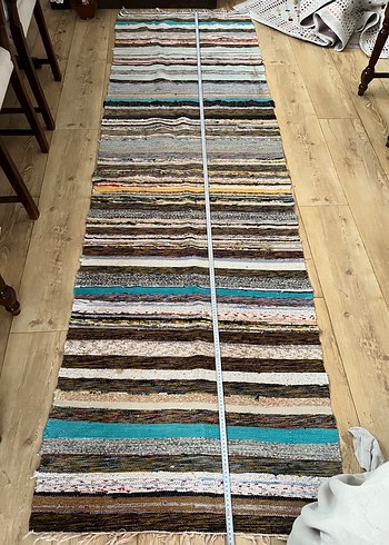 Bohem Çok Renkli Çizgili Kilim dokuma - Görsel 4