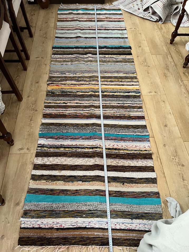 Bohem Çok Renkli Çizgili Kilim dokuma - Görsel 4