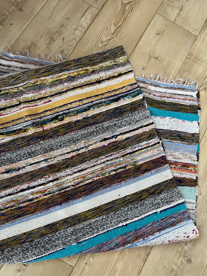 Bohem Çok Renkli Çizgili Kilim dokuma - Görsel 3