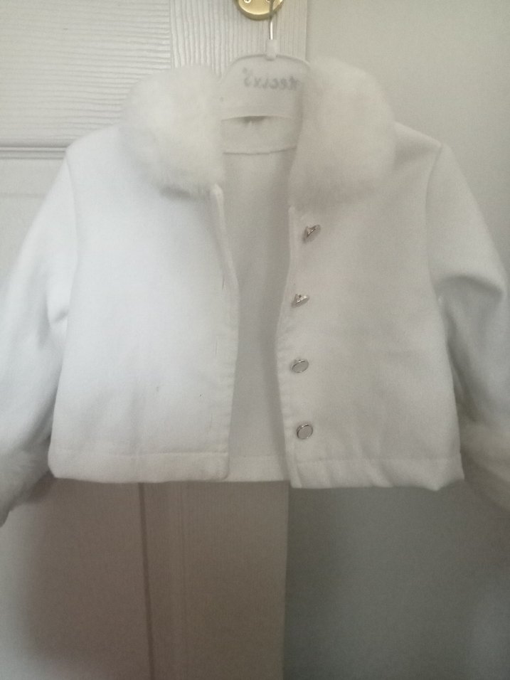 Beyaz Kız Çocuk Düğmeli ceket - Görsel 3