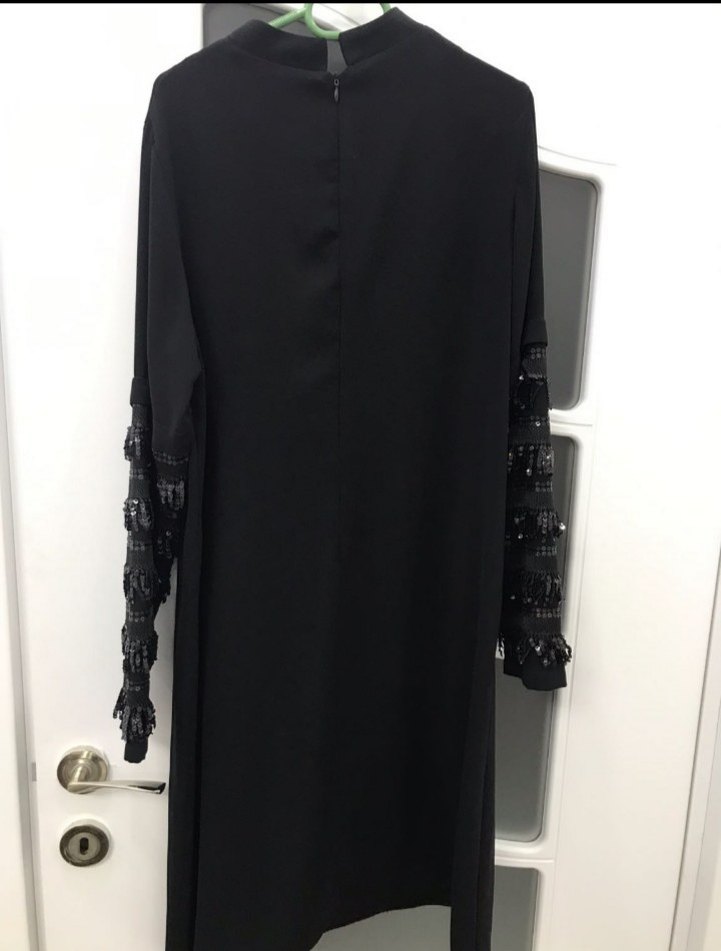 Uzun Kollu Siyah Gotik Uzun Elbise - Görsel 2