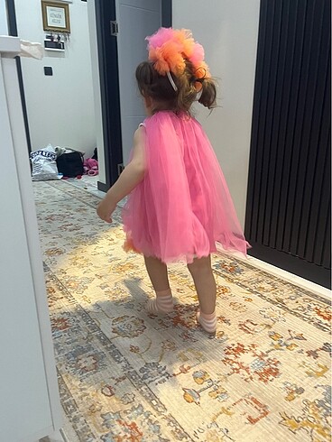 12-18 Ay Beden pembe Renk Bebek Elbise