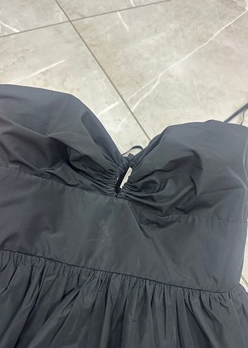 Siyah Straplez Uzun Kadın Abiye Elbise - Görsel 2