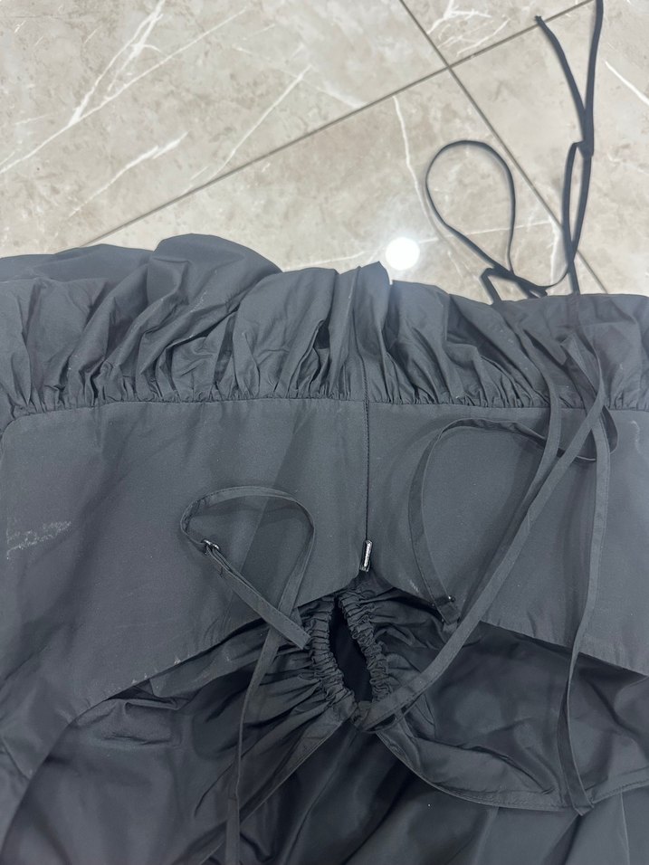 Siyah Straplez Uzun Kadın Abiye Elbise - Görsel 3