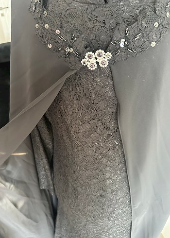 Siyah Gotik Uzun Kadın Abiye Elbise - Görsel 3