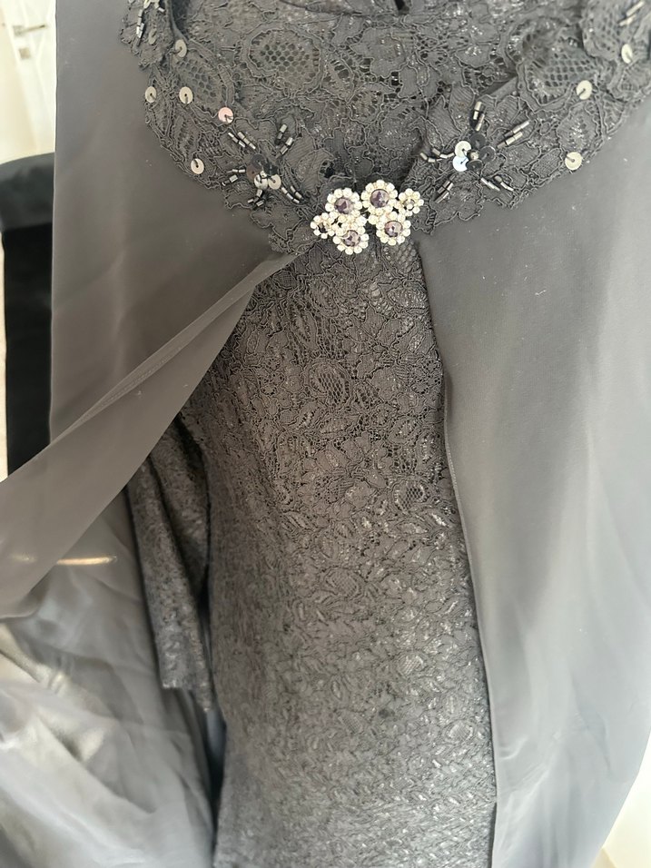 Siyah Gotik Uzun Kadın Abiye Elbise - Görsel 3