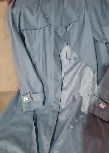 Koton Mavi Denim Trenchcoat, Normal Boy, Şeffaf Detaylı
