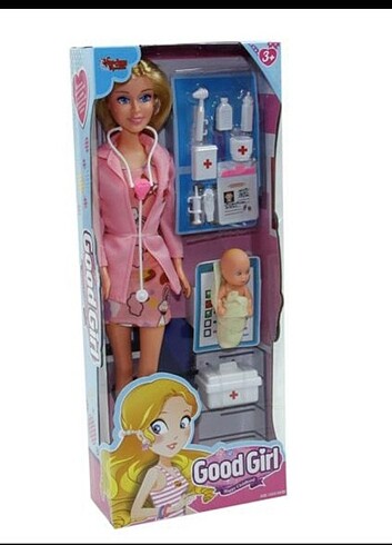 Diğer Çocuk Sevimli Aksesuarlı Doktor Bebek ve Minik Hastası 29 cm Oyu