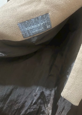 Bej Süet Kemerli Uzun Kadın Kaban - Görsel 3