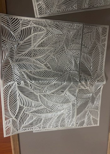 Yaprak Desenli Kabartmalı  servis 4lü - Görsel 2