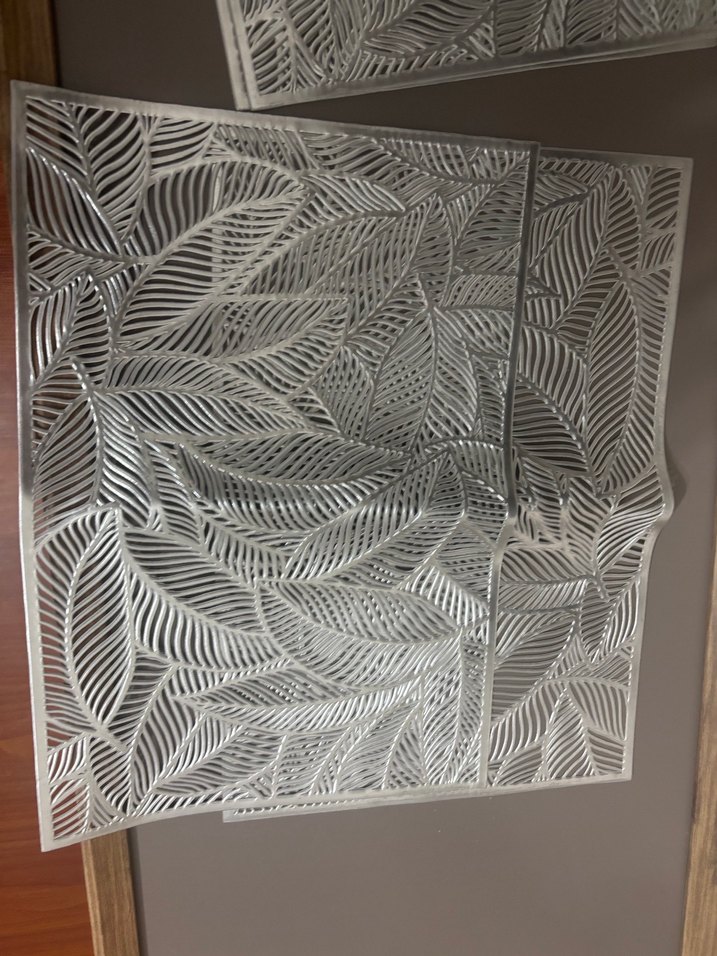 Yaprak Desenli Kabartmalı  servis 4lü - Görsel 2