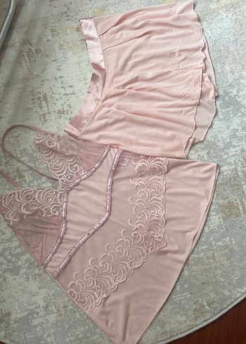 Pembe V Yaka Uzun Kollu Lohusa Sabahlık - Görsel 4