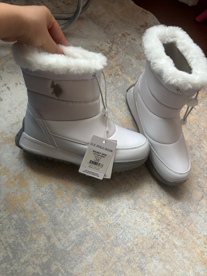 Beyaz Kürk Detaylı Kadın Dolgu Topuk Bot - Görsel 2