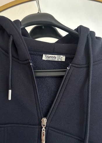 Fermuarlı Siyah Kadın Sweatshirt - Görsel 2