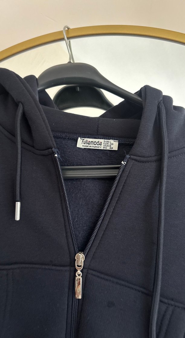 Fermuarlı Siyah Kadın Sweatshirt - Görsel 2