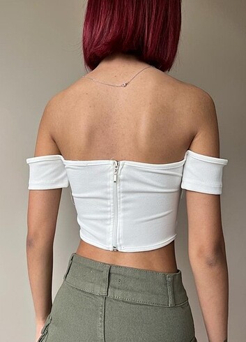 Diğer BEYAZ CROP BLUZ