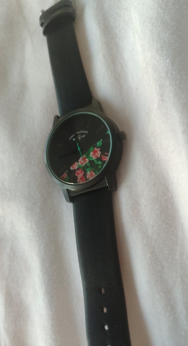 Siyah Kemerli Vintage Kadın Saati aqua di polo - Görsel 4