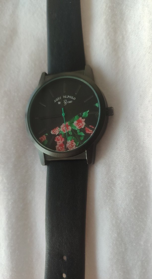 Siyah Kemerli Vintage Kadın Saati aqua di polo - Görsel 3