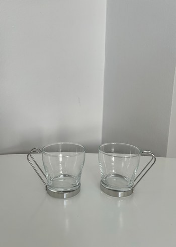 Metal saplı cam kupa 2'li - Görsel 2