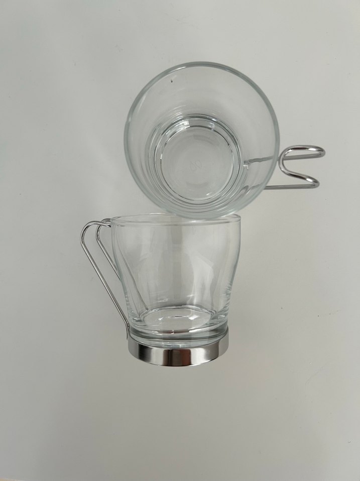 Metal saplı cam kupa 2'li - Görsel 3