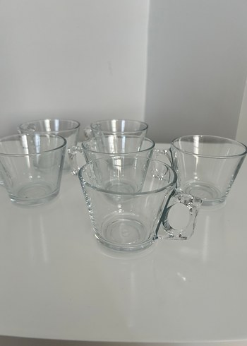 Şeffaf Cam Kulplu 6'lı Fincan Seti - Görsel 3