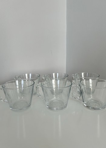 Şeffaf Cam Kulplu 6'lı Fincan Seti - Görsel 2