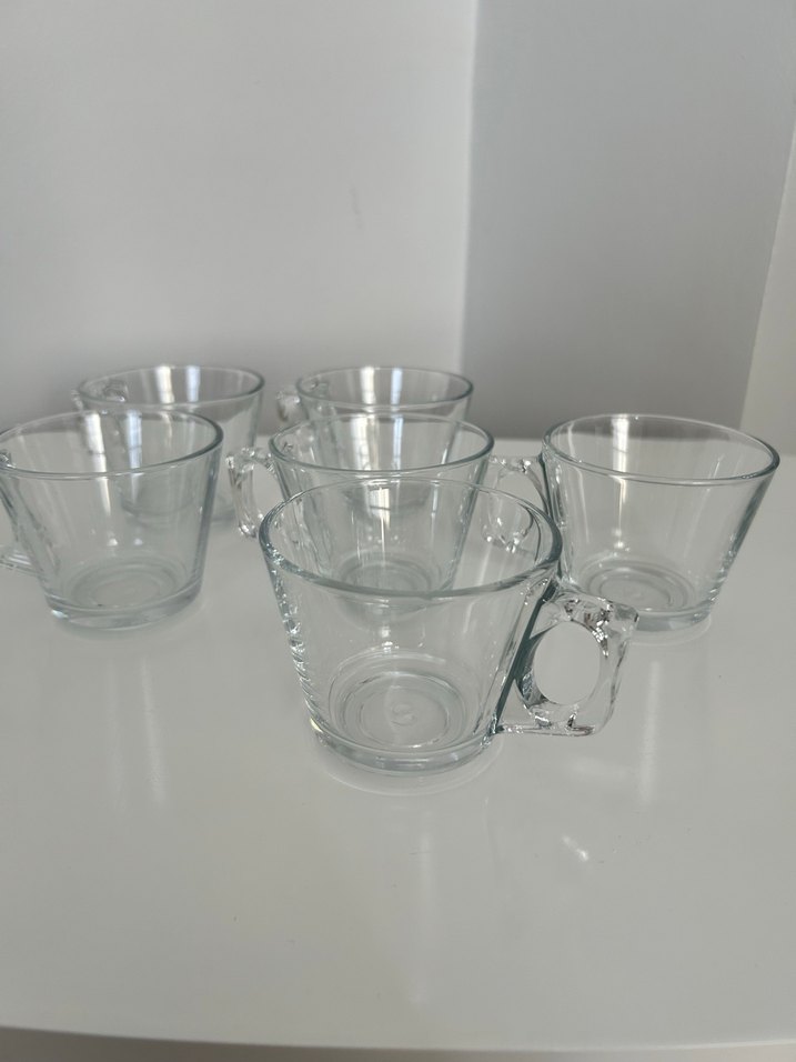 Şeffaf Cam Kulplu 6'lı Fincan Seti - Görsel 3